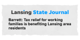 Barrett: Tax Relief for Working Families Is Benefiting Lansing Area Residents