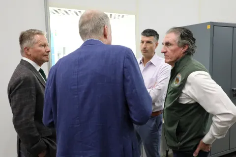 Congressman Barrett and Secretary Burgum at MSU FRIB